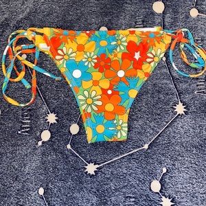 adjustable flower swimsuit bottoms